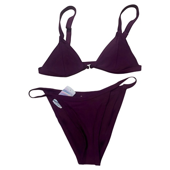 Forever 21 Women's Bikini Set –  Top & Bottom – Plum Burgundy, NWT, Size Small - Picture 4 of 10